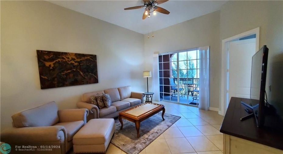 Living Room - 12' Penthouse Ceiling / Impact Windows