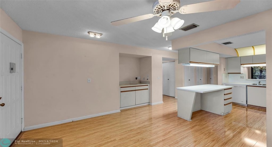 Spacious for Home Office or relaxing with Cable ready cabinet for TV and other devices.