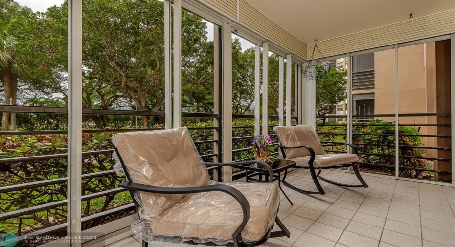 PATIO SCREENED IN WIH SUN SHADES