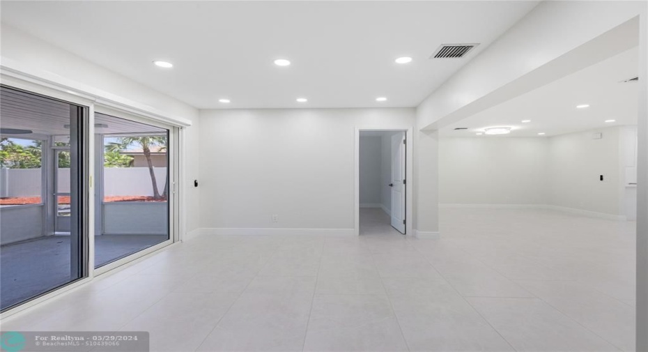 Double Door Opens up from the Master Bedroom to the Family Room