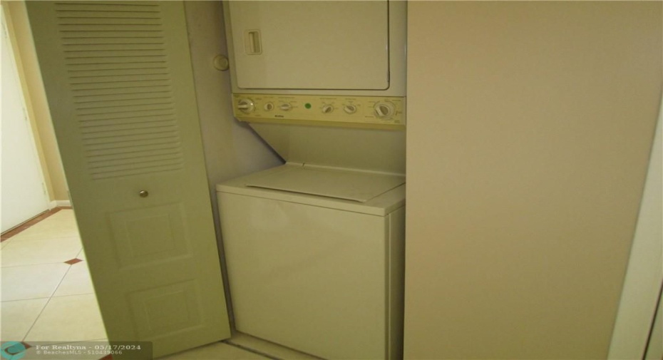 Washer and dryer inside condo