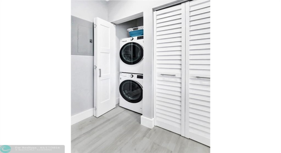 In unit stackable washer/dryer.