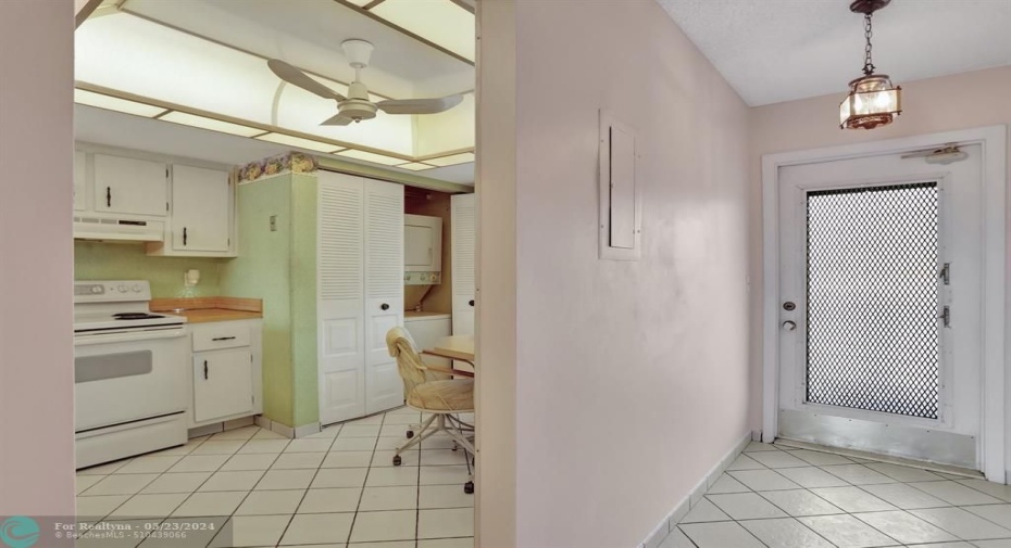 LAUNDRY. WASHER AND DRYER IN KITCHEN CLOSET