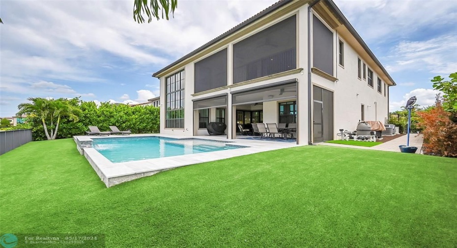 Recently installed heated pool and turf