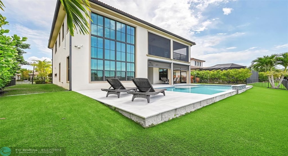 Recently installed heated pool and turf