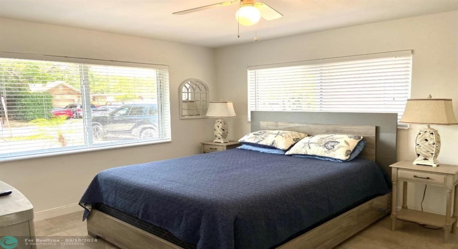Double windows in bedroom