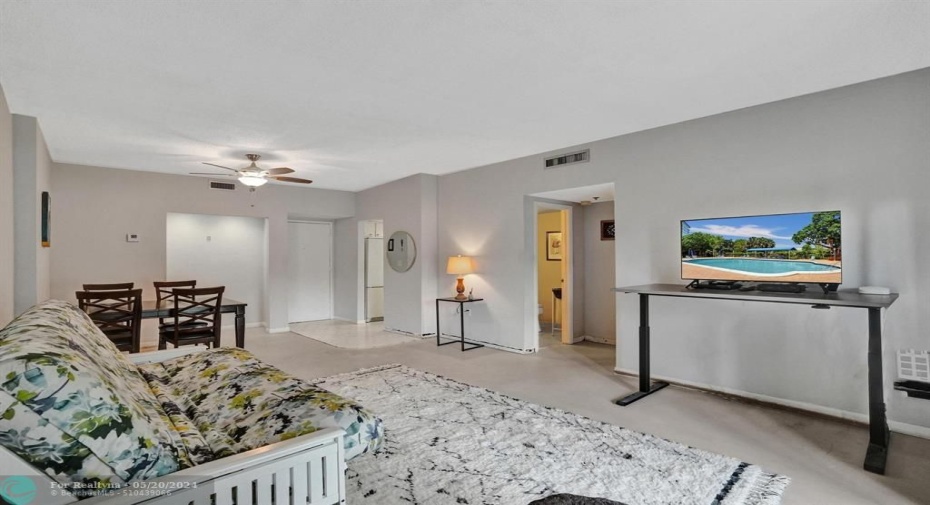 Guest half bath off of the living room