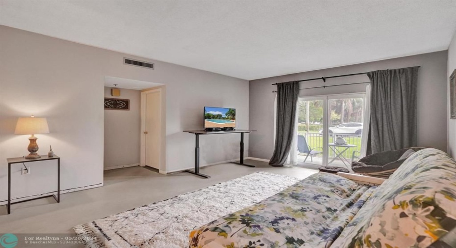 Master bedroom off of the living room
