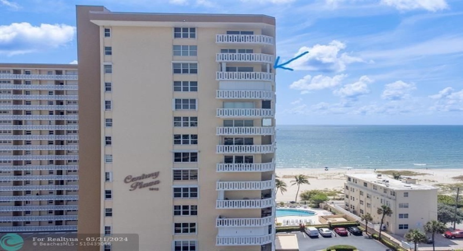 14th floor corner with wrap around balcony