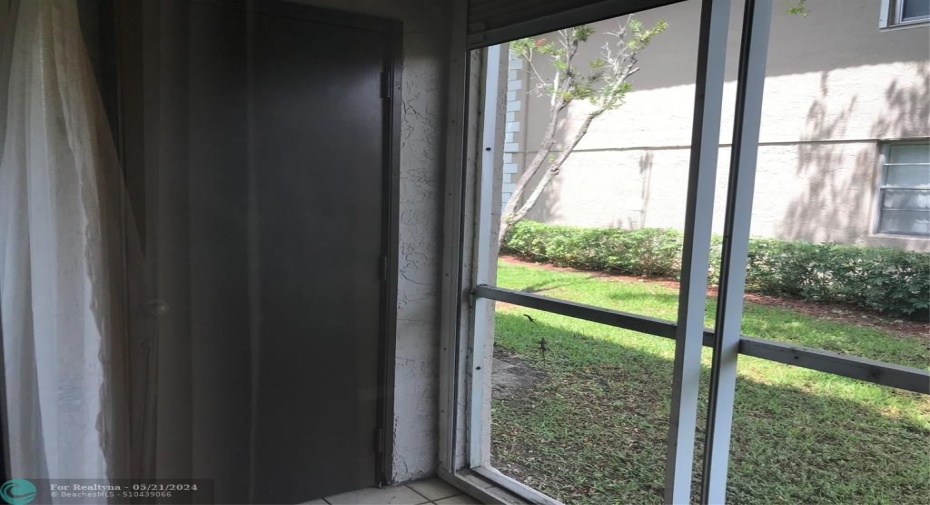 SCREENED WITH STORAGE ROOM.