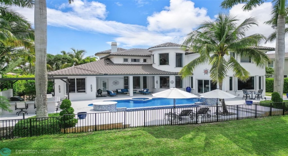 Private View from the Lake onto the back of the home of your dreams, See the brand new roof and 2 towers, This home truly is a Castle!