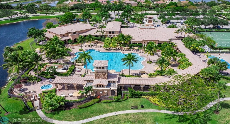 This is just 1 of our 2 Heron Bay clubhouses & there is something for all the family, Resort size heated pool and we are ready with our newly remodeled Water park for the kiddies in June, We have a nice little snack bar at the pool for cheeseburgers etc, 10 tennis courts in Heron Bay & Basketball courts & volleyball, Party rooms and state of the art Gymnasium like no others and its all included for residents only and all  FREE, No memberships and only for Heron Bay Residents,