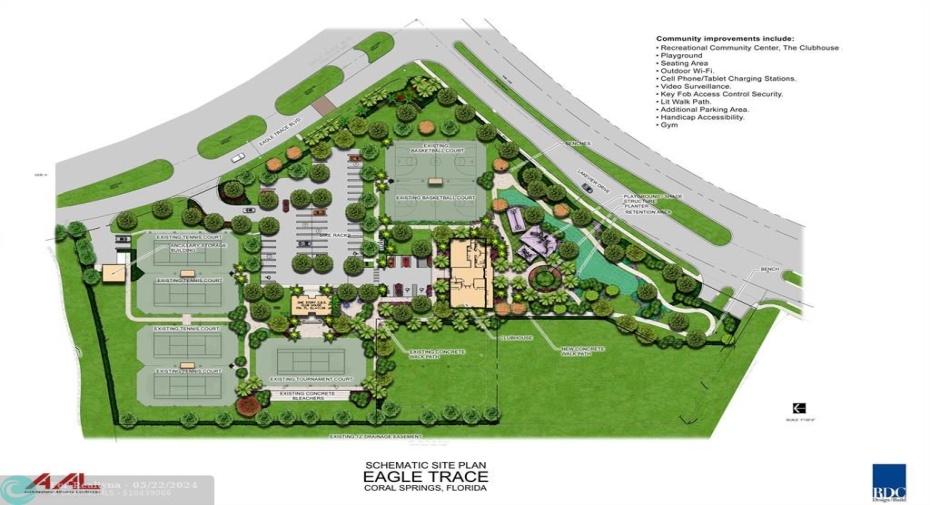 EAGLE TRACE NEW CLUBHOUSE COMPLEX WITH PICKLE BALL, BASKETBALL, TENNIS, & PLAYGROUNDS