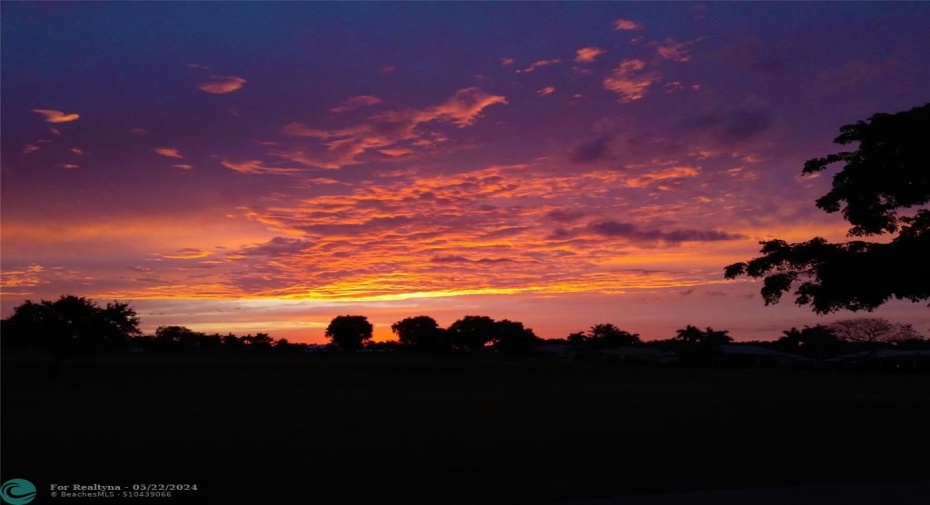 GOLF COURSE VIEW AT TWILIGHT BACKYARD