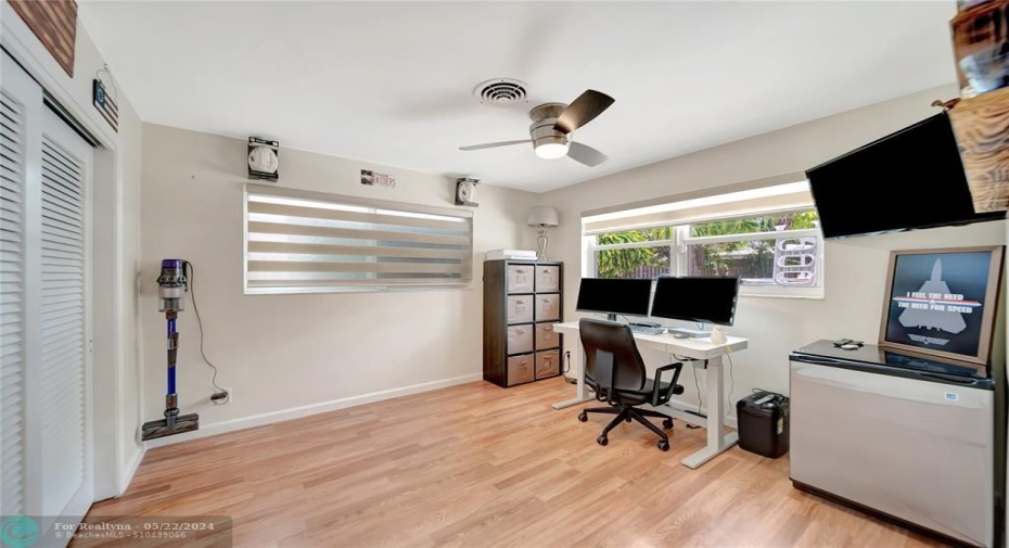 Spacious Office w/Full Size Closet