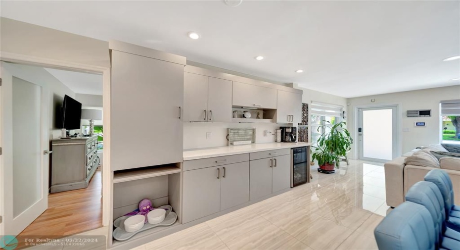 Expansive Coffee Bar & Pet Snack Station