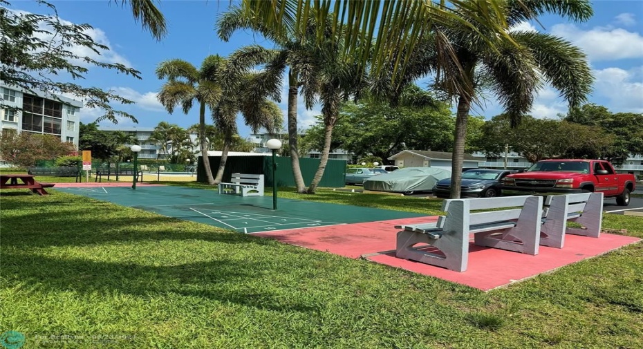 Shuffleboard just across from unit