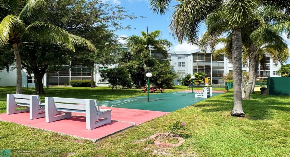 Shuffleboard just across from unit