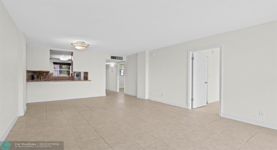 View from Patio of Living Area & Dining Area