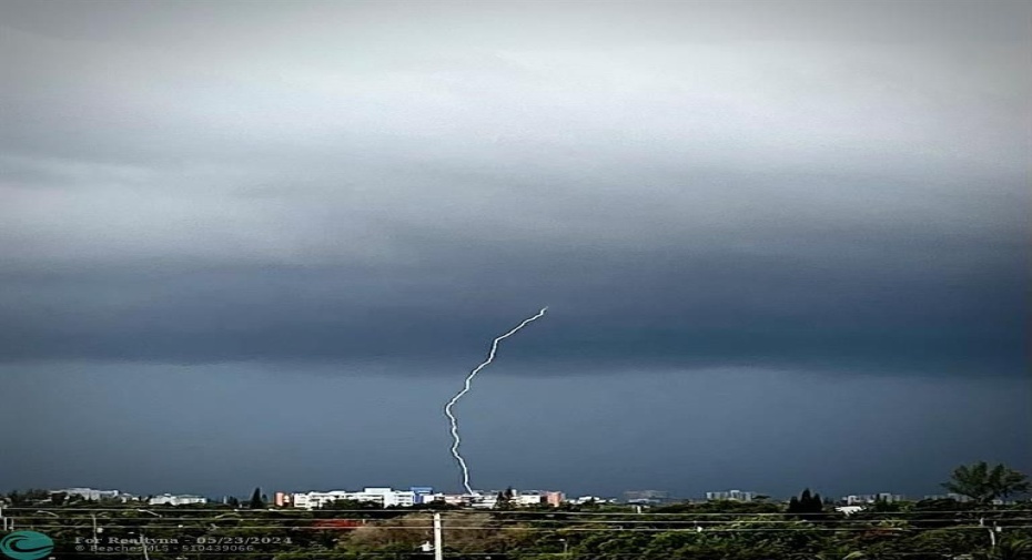 Storm and lightning view from catwalk