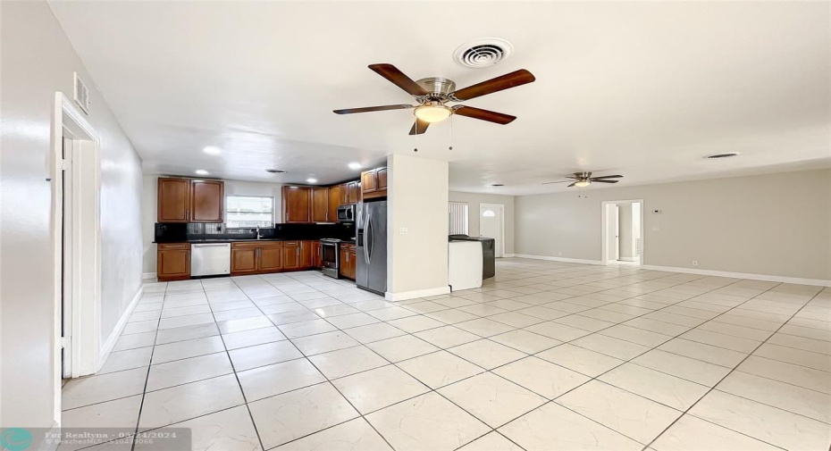 Kitchen as seen from open living areas