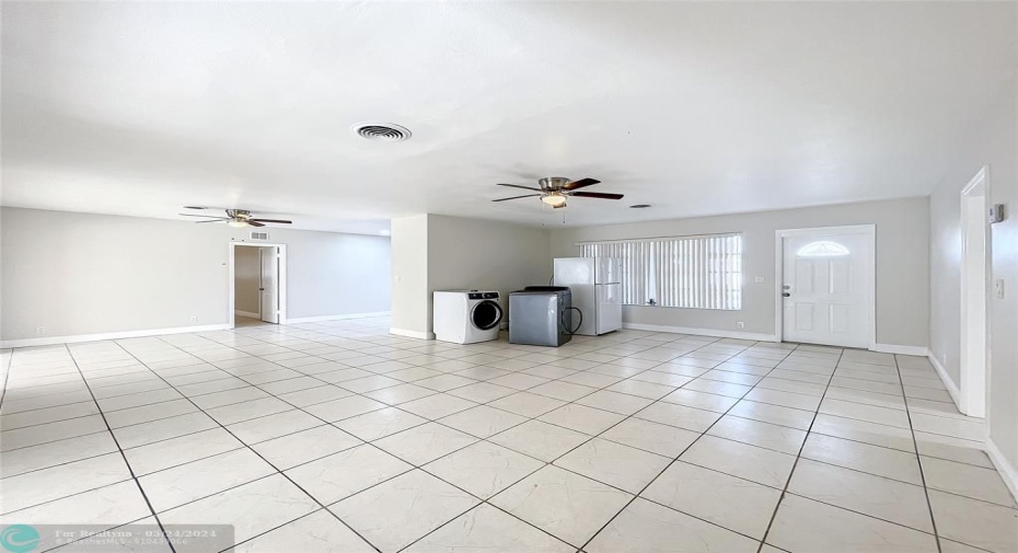 view of the entry door from the living areas