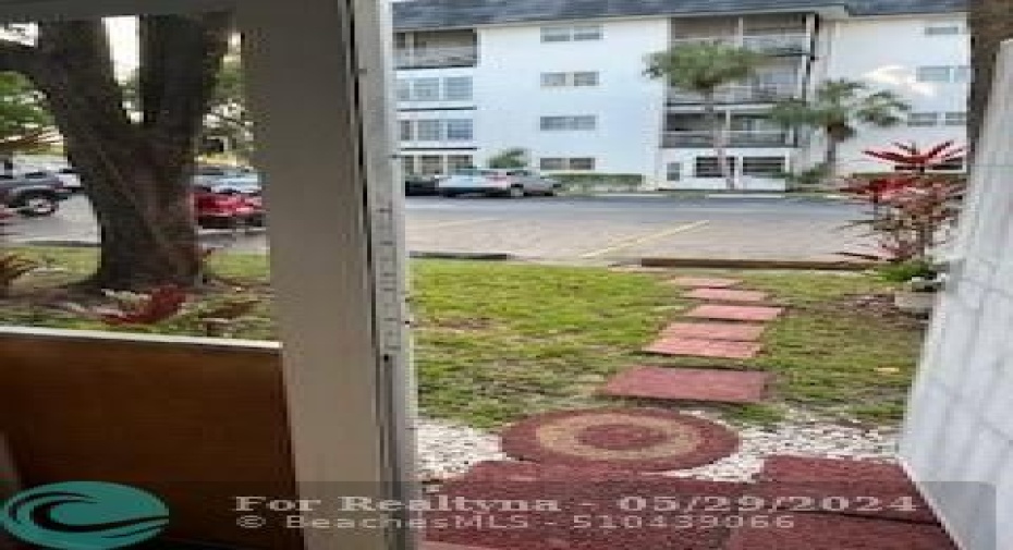 Back patio to parking lot