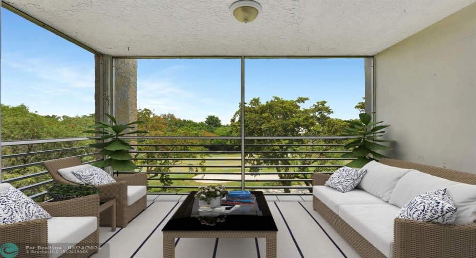Relax on the balcony with guests and a cool drink!