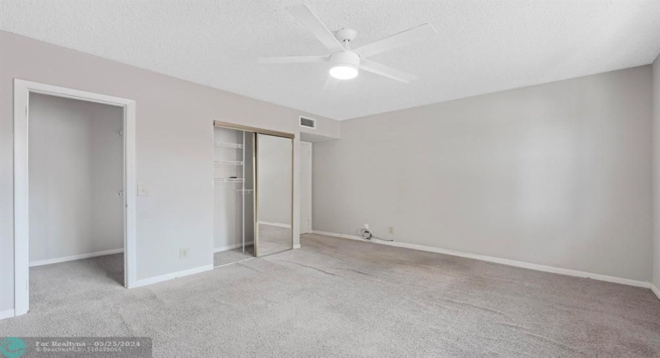 Has 2 closets - 1 walk in and one regular