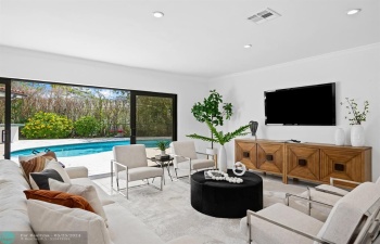 Spacious and bright living room with tons of natural light.