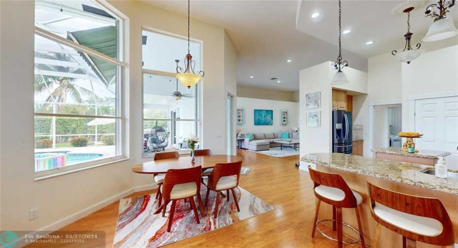 Open large kitchen and breakfast Area.