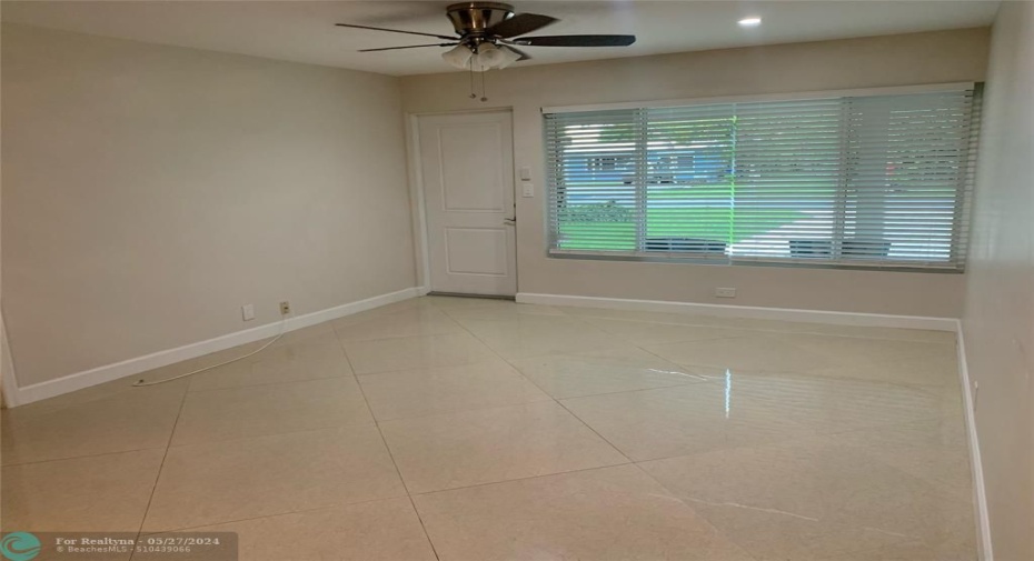 Large front impact glass window provides lots of natural light
