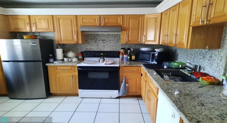 Kitchen with granite countertops