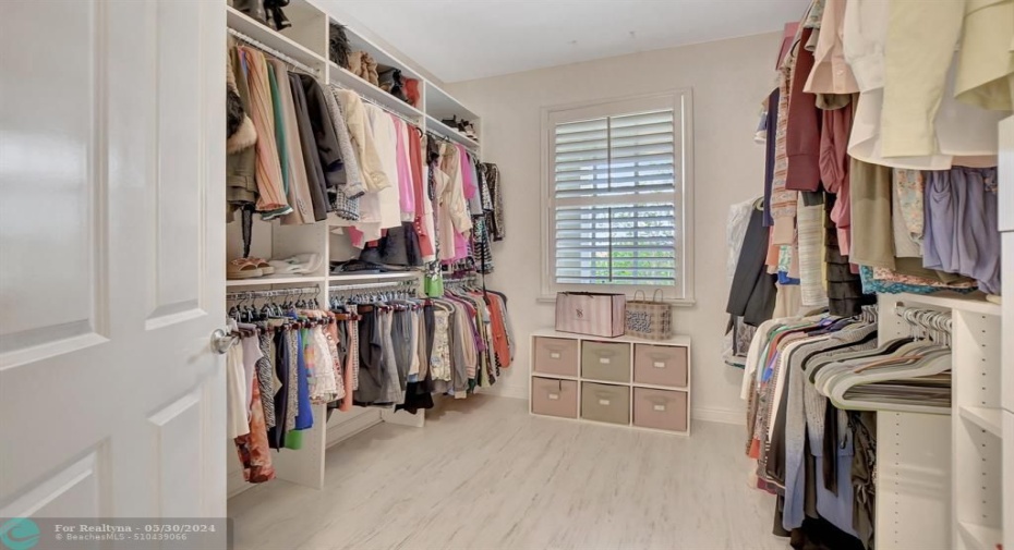 Closet system in master bedroom