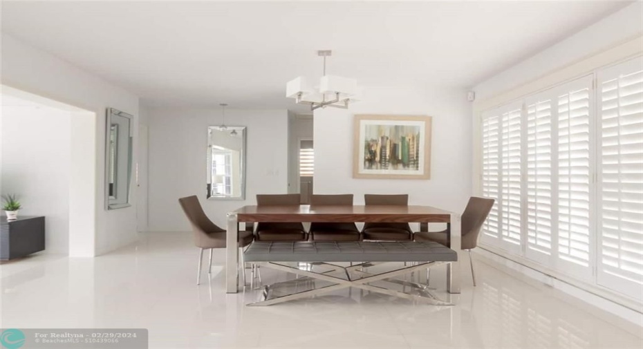 Dining Area with Table for 8-10 people.
