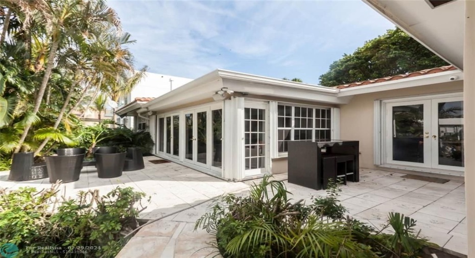 Backyard facing waterway