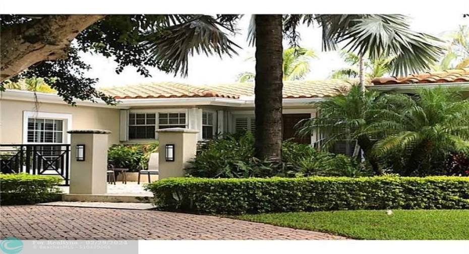 Front entry of home / circular driveway