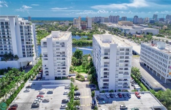 View of bldgs. toward ocean.